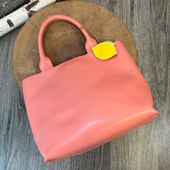 Furla | Pink Leather mini Tote Bag W 8 1/2,   H 9. Any other questions? - Picture 2 of 16
